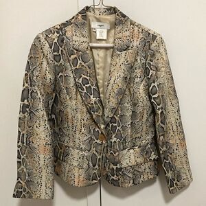 Vertigo Paris Python Print Embroidered 1 Button Women’s Blazer. Size Medium.
